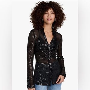 Free People Movement Women’s Sequin Shirt - black - medium